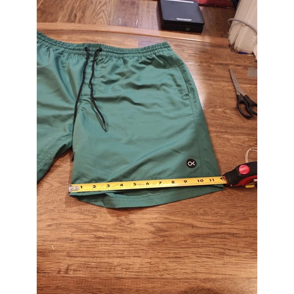 Outerknown Shorts Mens XL Green Polyester Swim Trunks Drawstring Beach Summer